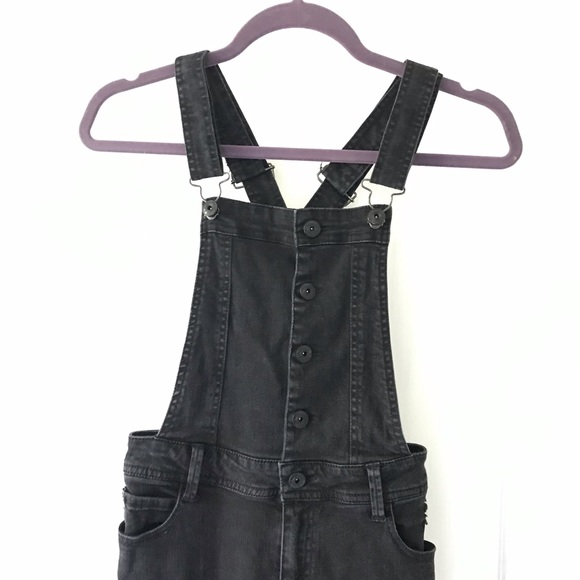 Black washed denim overalls!! - Picture 1 of 3